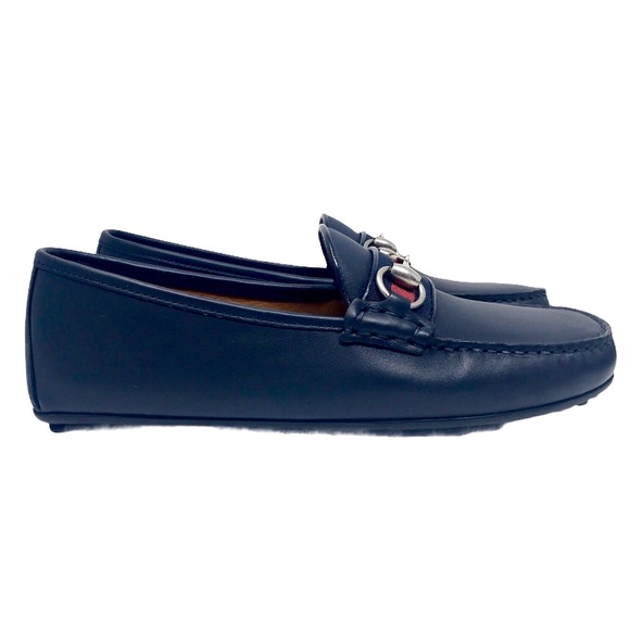 Brand New Gucci Men’s Leather Driver With Web - Picture 3 of 9